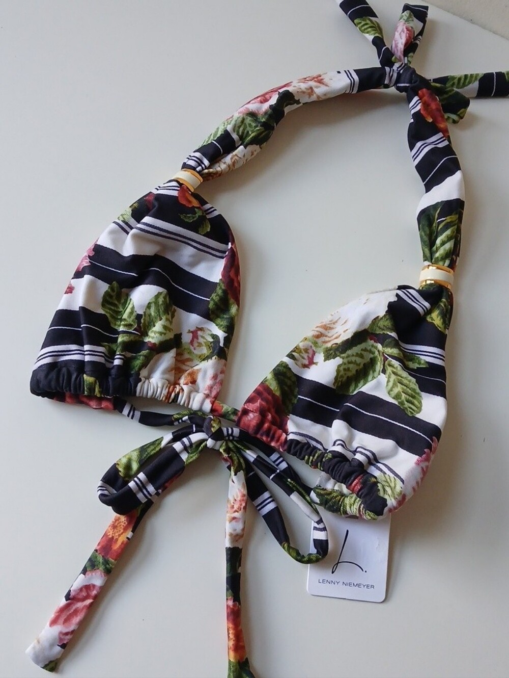 Lenny Niemeyer Bikini Top Floral Print Women's Large NWT